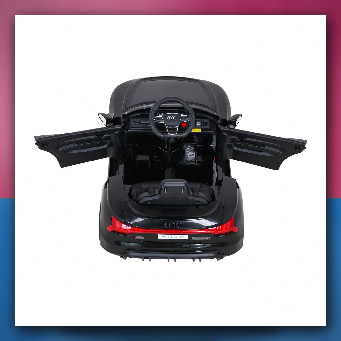 Audi RS E - Tron GT na akumulator crni + Daljinski upravljač + Pogon 4x4 + Radio + MP3 + LED + EVA - slika 1