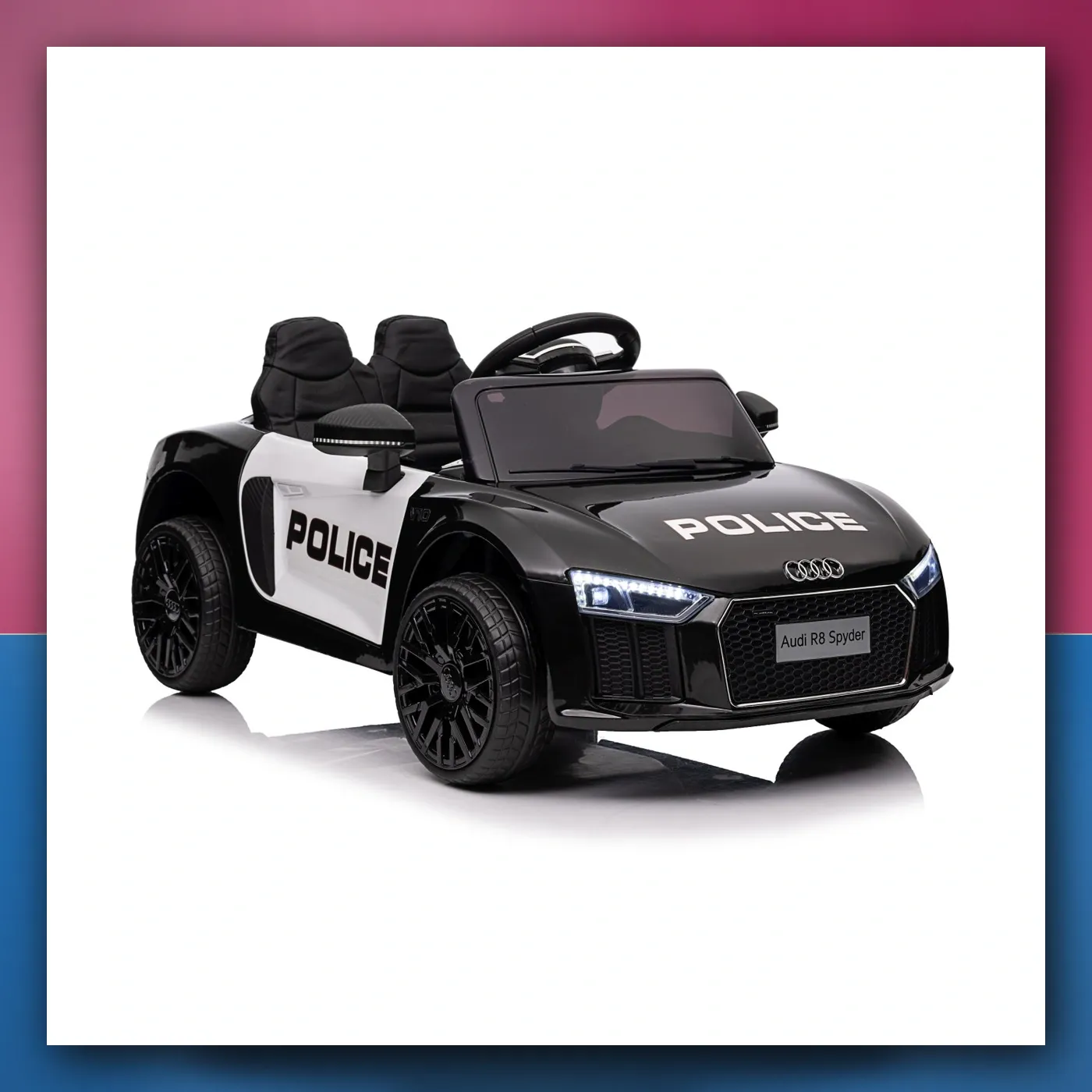 Audi R8 Policija na akumulator za djecu - + Daljinski upravljač + EVA + Lagani Start + MP3 + LED - slika 1