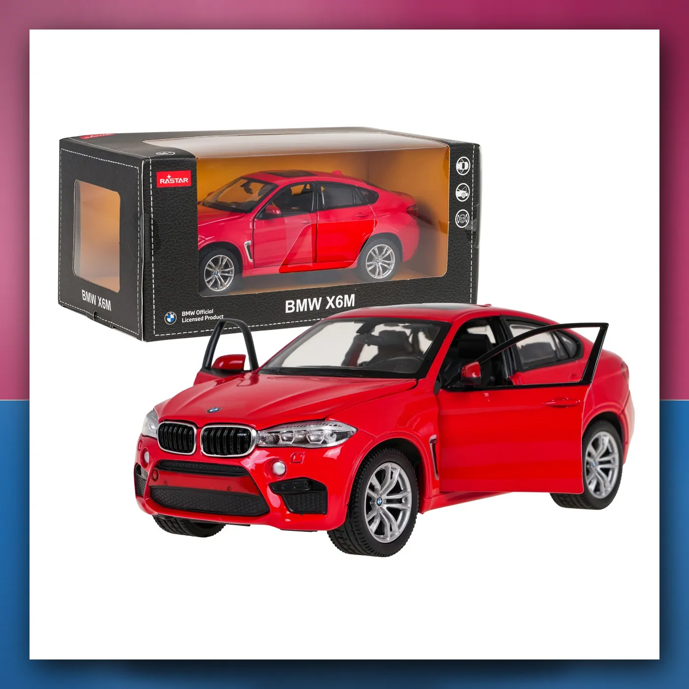Metalni automobil BMW X6M 1:24 crveni RASTAR