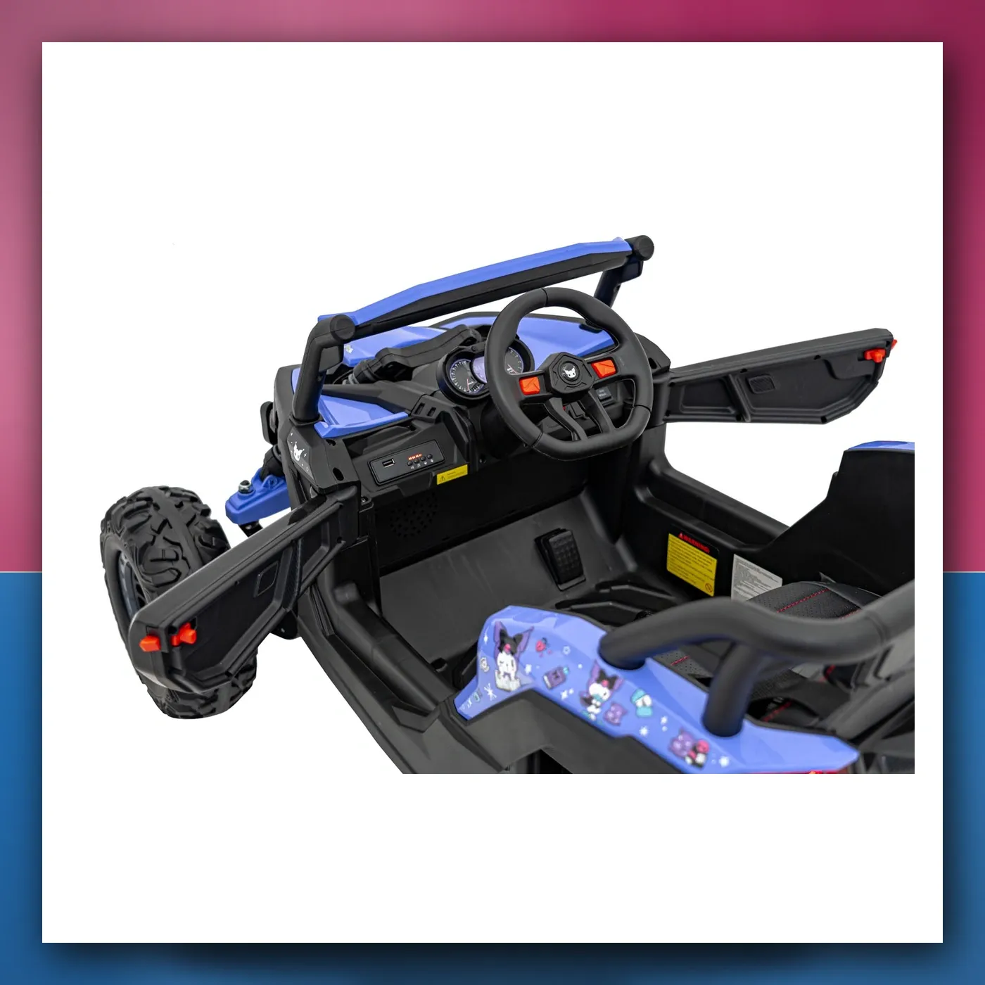 Buggy na akumulator ATV braniti 4x4 Ljubičasti Licenca KUROMI - slika 1