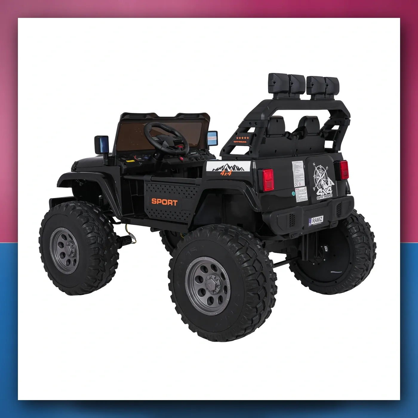 Auto na akumulator Ekstremno Sport 4x4 Varijabla Veličina crni - slika 1