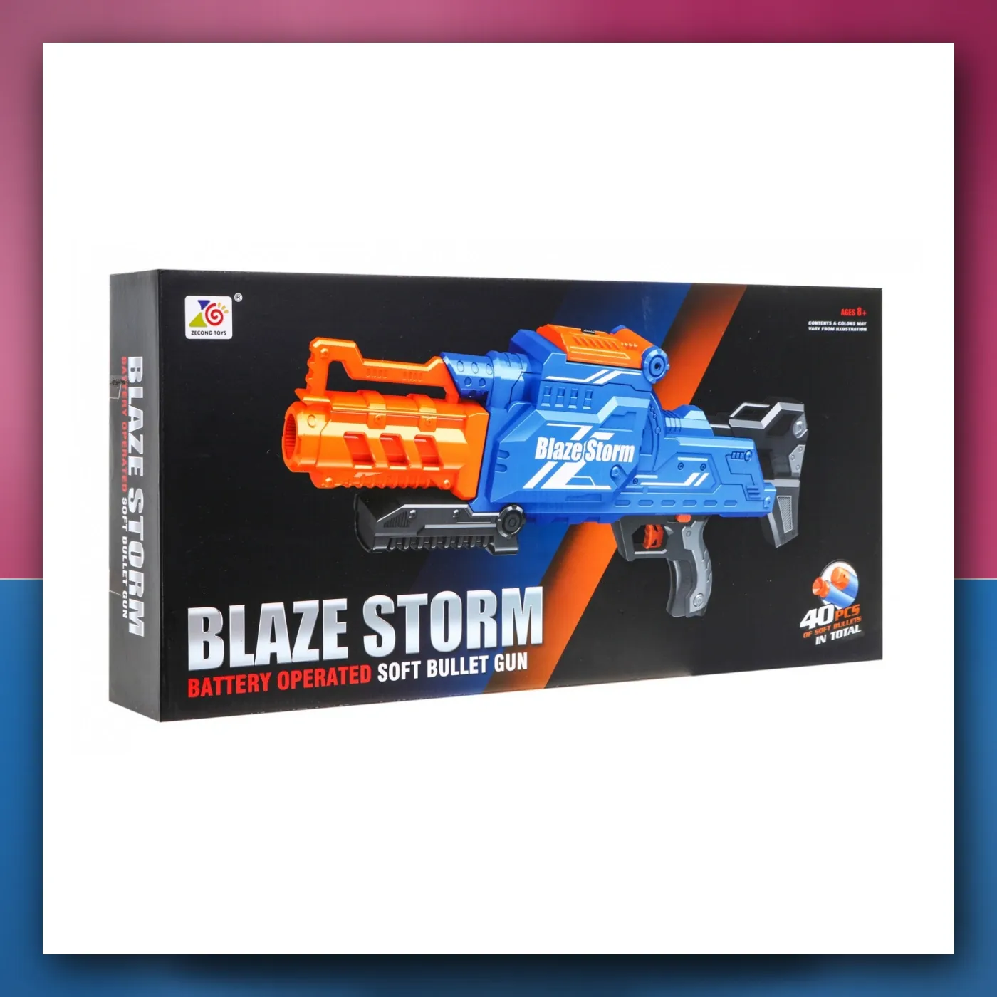 Automatski Karabin za djecu 8 + Plamen Storm + 40 dugih Projektila s pjene - slika 1