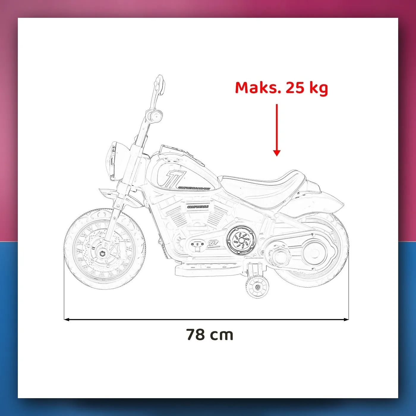 Motorić Sjekira BRŽE na akumulator za djecu - bijeli + Radio FM + Panel audio + LED - slika 1