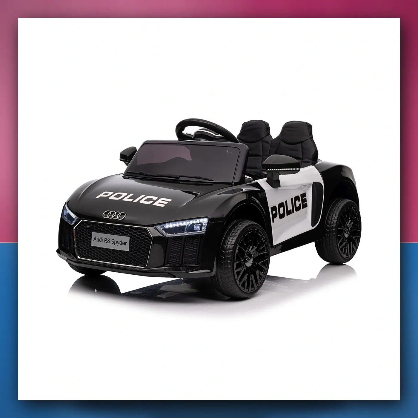 Audi R8 Policija na akumulator za djecu - + Daljinski upravljač + EVA + Lagani Start + MP3 + LED - slika 1