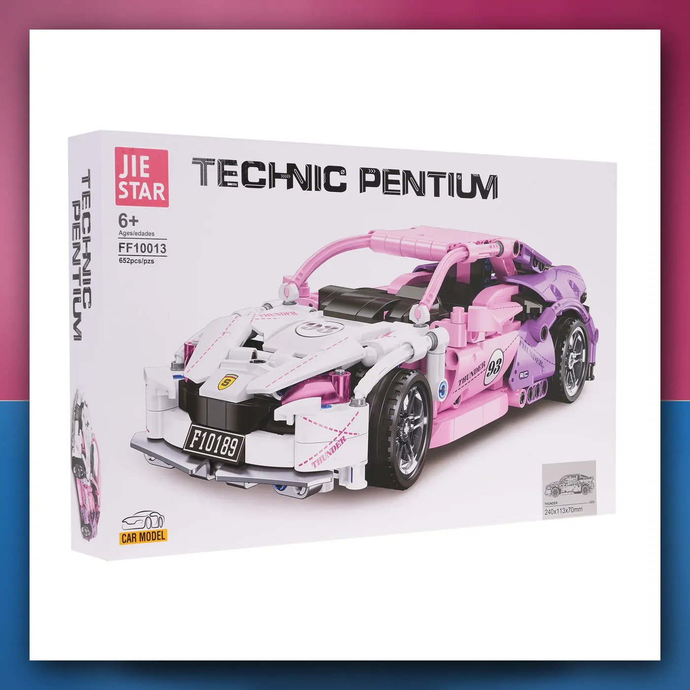 Set kockica Mali auto Sportske roze 652el. - slika 1