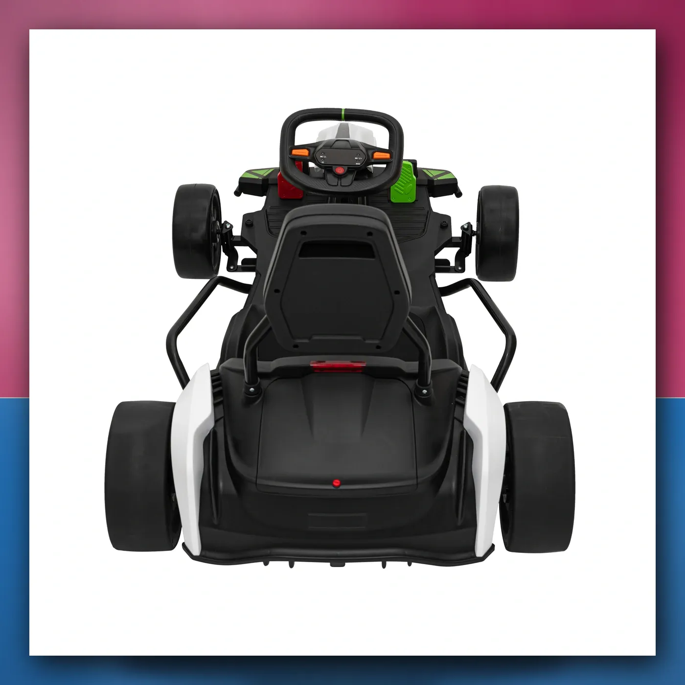 Gokart Brzo 3 Drift na akumulator za djecu - bijeli + Funkcija drifta + Motori 2x150W + Radio LED + Pojasevi - slika 1