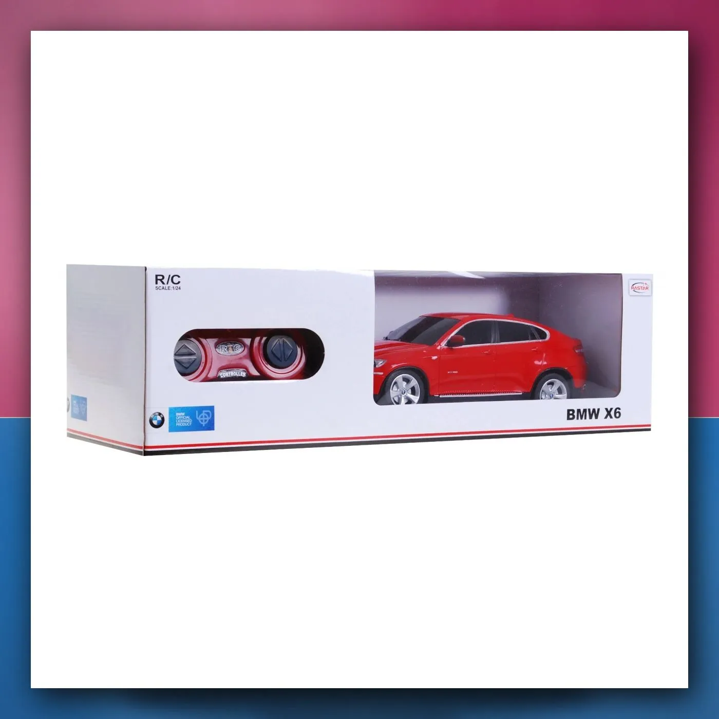 BMW X6 crveni RASTAR SUV model 1:24 na daljinsko upravljanje + daljinski upravljač