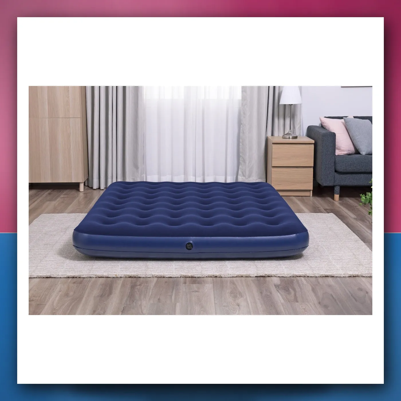 Velur madrac na napuhavanje za spavanje za 2 osobe BESTWAY 203 x 152 x 22 cm + set za popravak