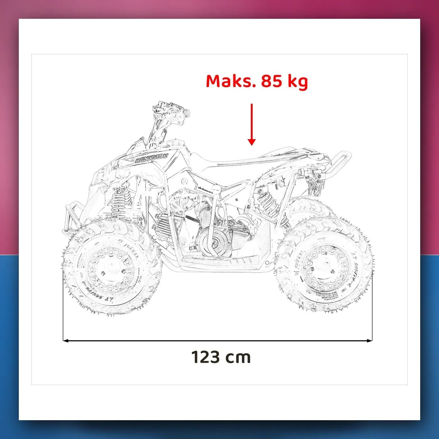 Četverocikl na akumulator Motorni RENEGADE 110CC crveni - slika 1