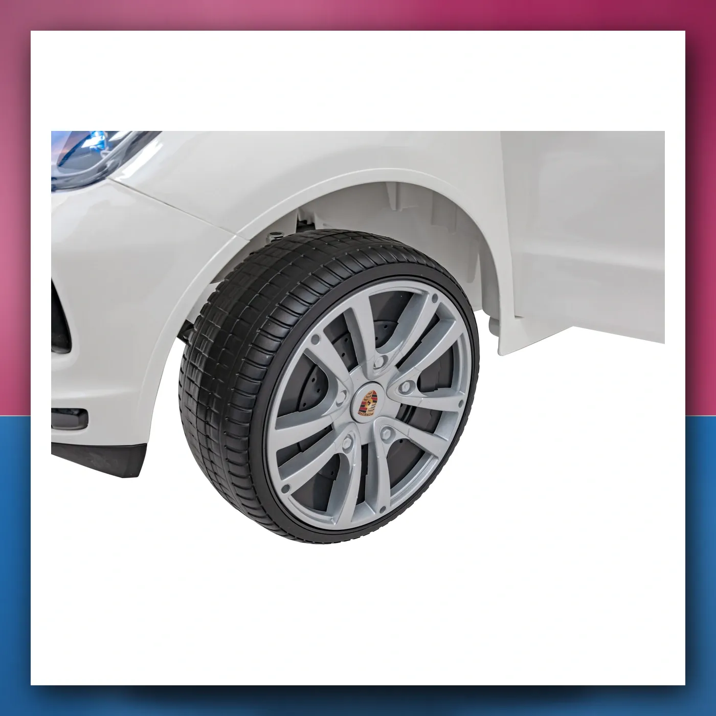 Porsche Cayenne S na akumulator za djecu - Lakir bijeli SUV + Daljinski upravljač - slika 1