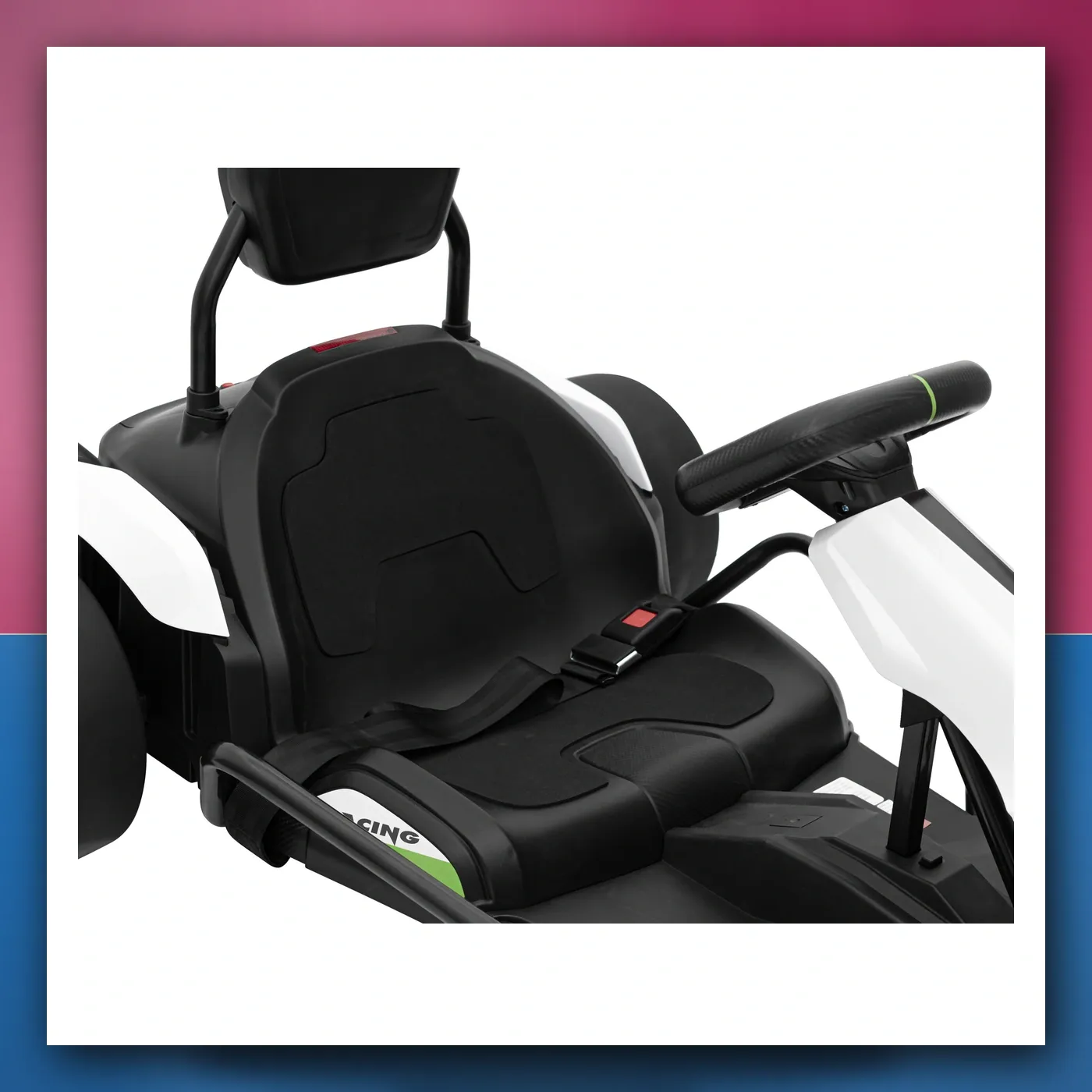 Gokart Brzo 3 Drift na akumulator za djecu - bijeli + Funkcija drifta + Motori 2x150W + Radio LED + Pojasevi - slika 1