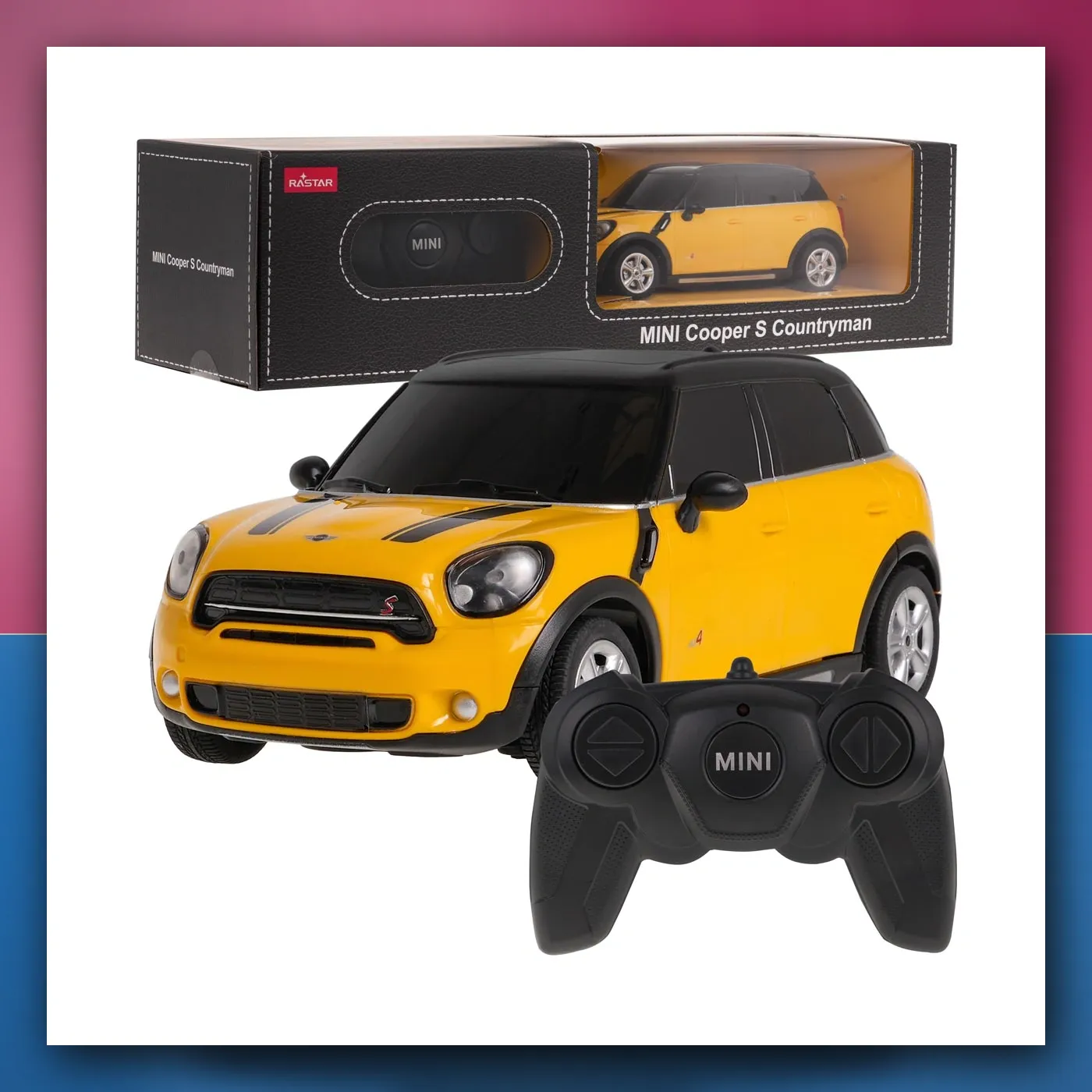 R/C Mini Countryman 1:24, žuti RASTAR