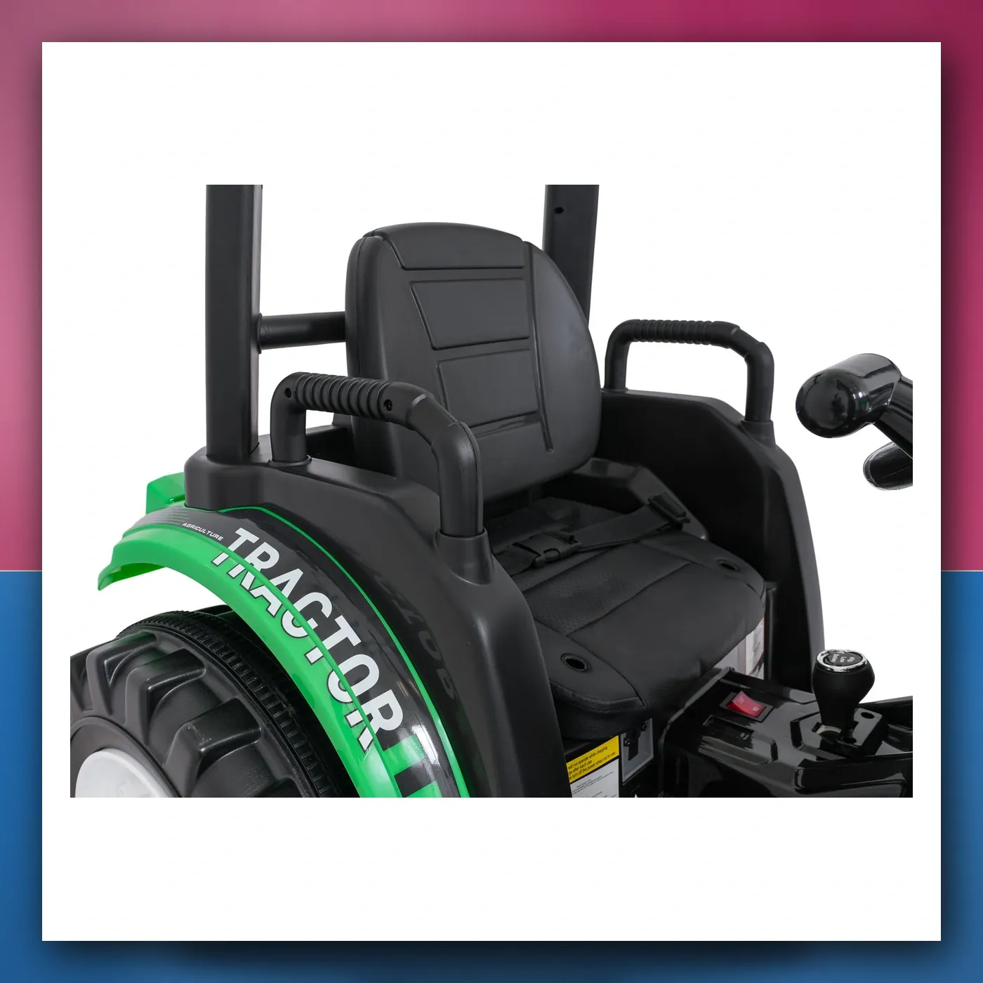 MEGA traktor D68 na akumulator s prikolicom, zeleni