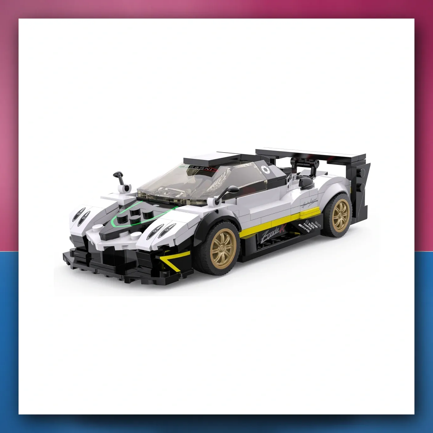Mali auto 1: 28 Pagani Zonda R Kocke bijeli RASTAR - slika 1