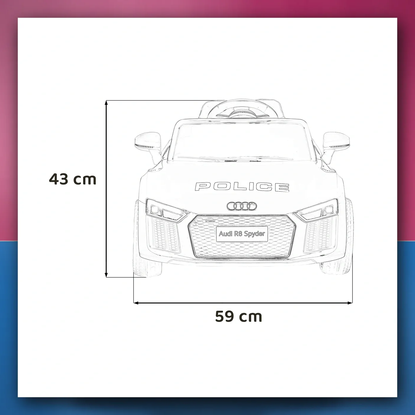 Audi R8 Policija na akumulator za djecu - + Daljinski upravljač + EVA + Lagani Start + MP3 + LED - slika 1