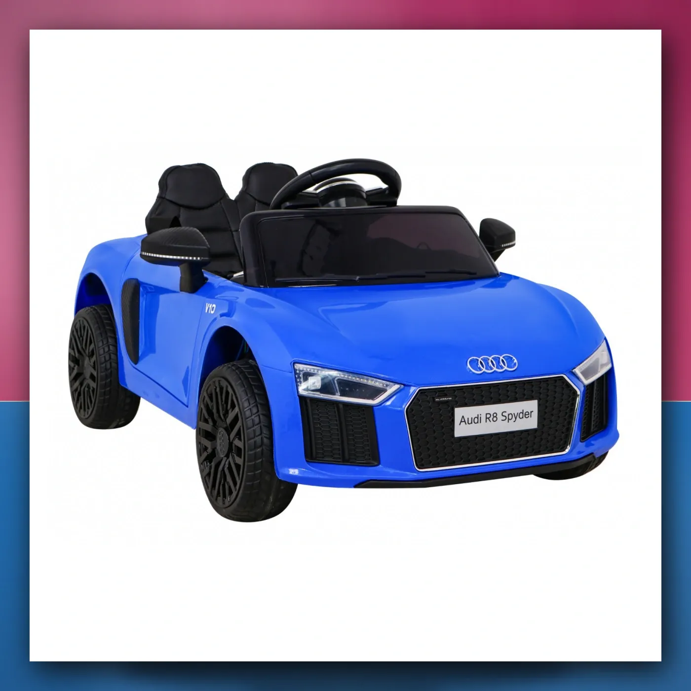Audi R8 na akumulator za djecu - plavi + Daljinski upravljač + EVA + Lagani Start + MP3 + LED - slika 1