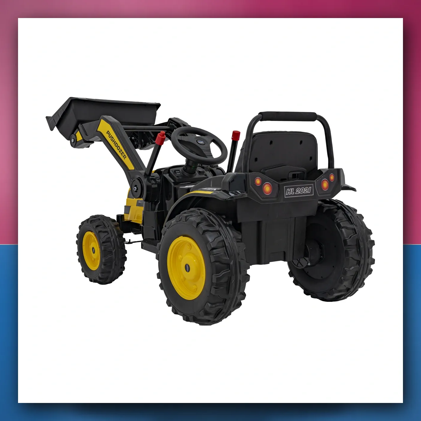 Bager Traktor na akumulator za djecu - žuti + Pokretni Ruka Žlica + Daljinski upravljač + Lagani Start + Radio FM + LED - slika 1