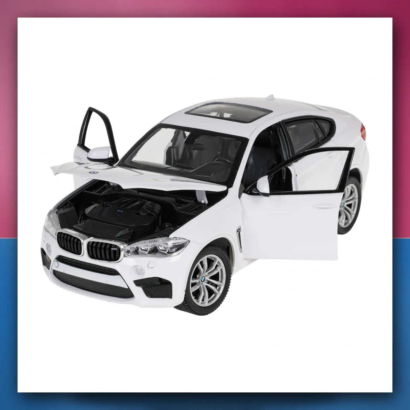 Metalni automobil BMW X6M 1:24 bijeli RASTAR - slika 1