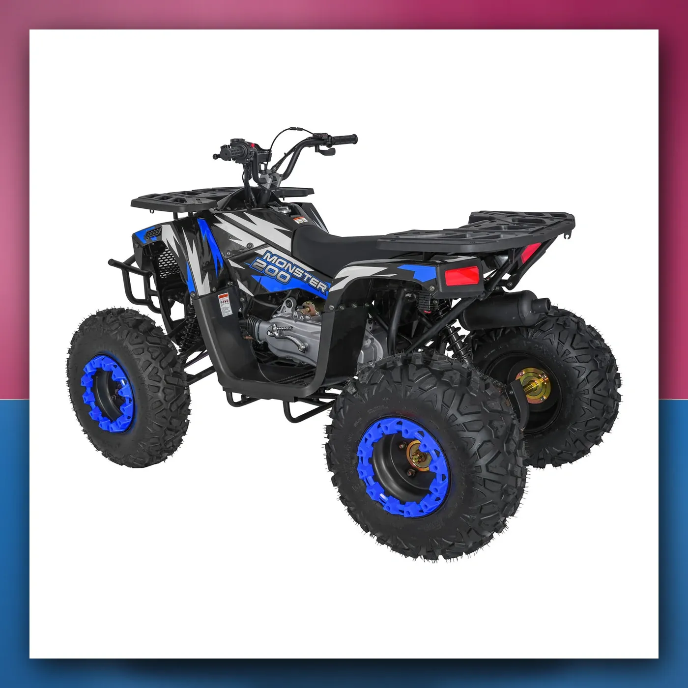 Četverocikl na akumulator Motorni 200CC MONSTER plavi - slika 1
