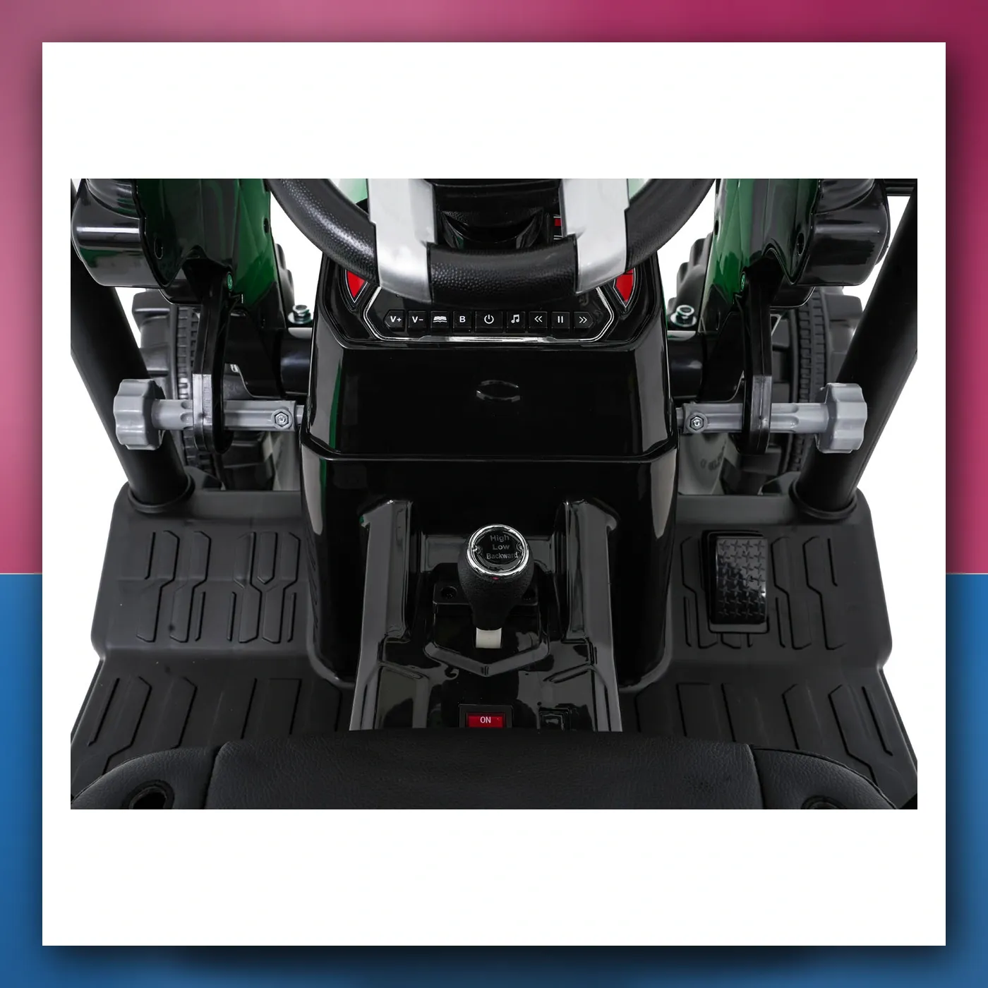 MEGA traktor D68 na akumulator s prikolicom, zeleni