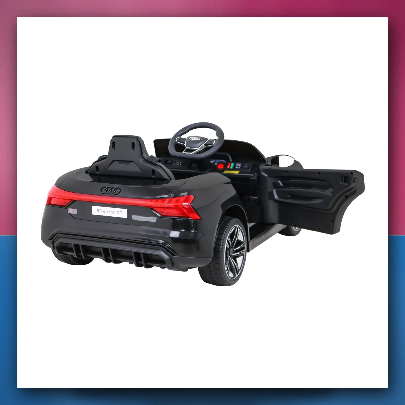 Audi RS E - Tron GT na akumulator crni + Daljinski upravljač + Pogon 4x4 + Radio + MP3 + LED + EVA - slika 1