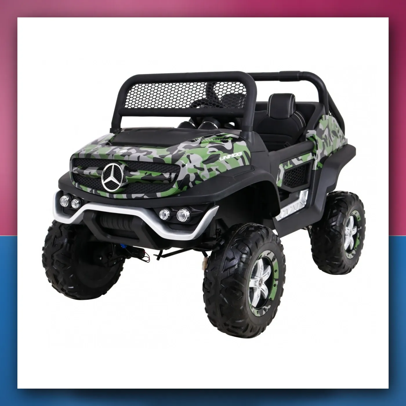 Mercedes Benz Unimog za djecu Lakir Moro + Pogon 4x4 + Daljinski upravljač + Prtljažnik + Lagani Start + Radio + MP3 + LED - slika 1