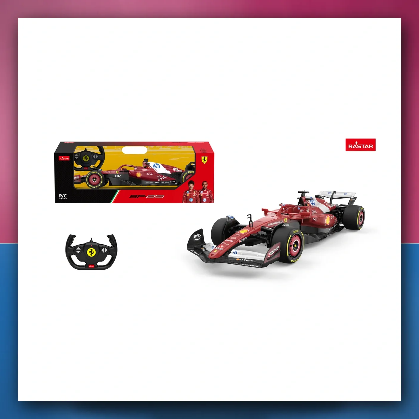Automobil na daljinsko upravljanje Ferrari SF-25 1:12 crveni RASTAR
