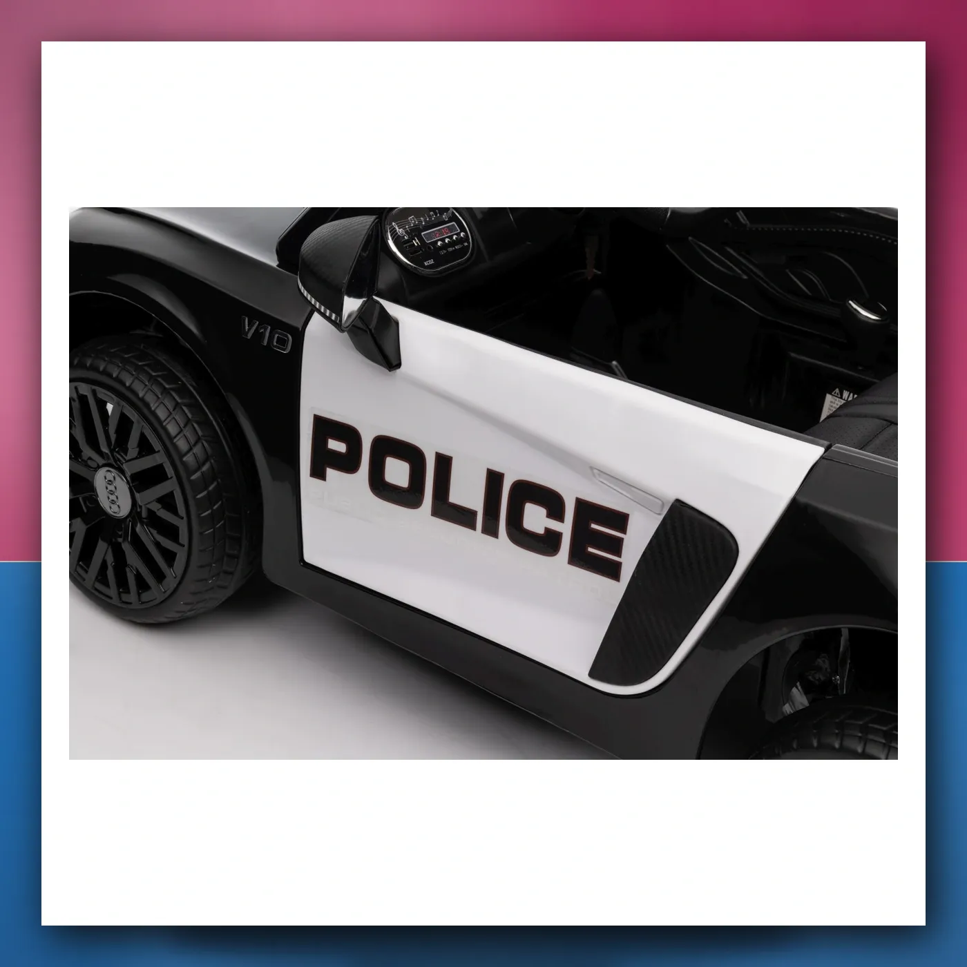 Audi R8 Policija na akumulator za djecu - + Daljinski upravljač + EVA + Lagani Start + MP3 + LED - slika 1