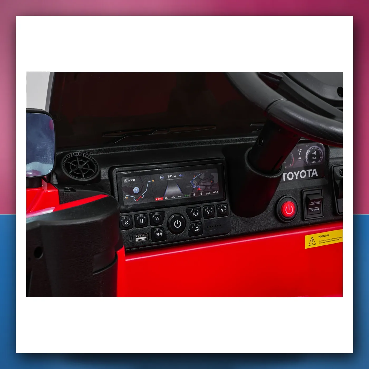 Auto na akumulator Toyota Land Krstarica PRADO crveni - slika 1