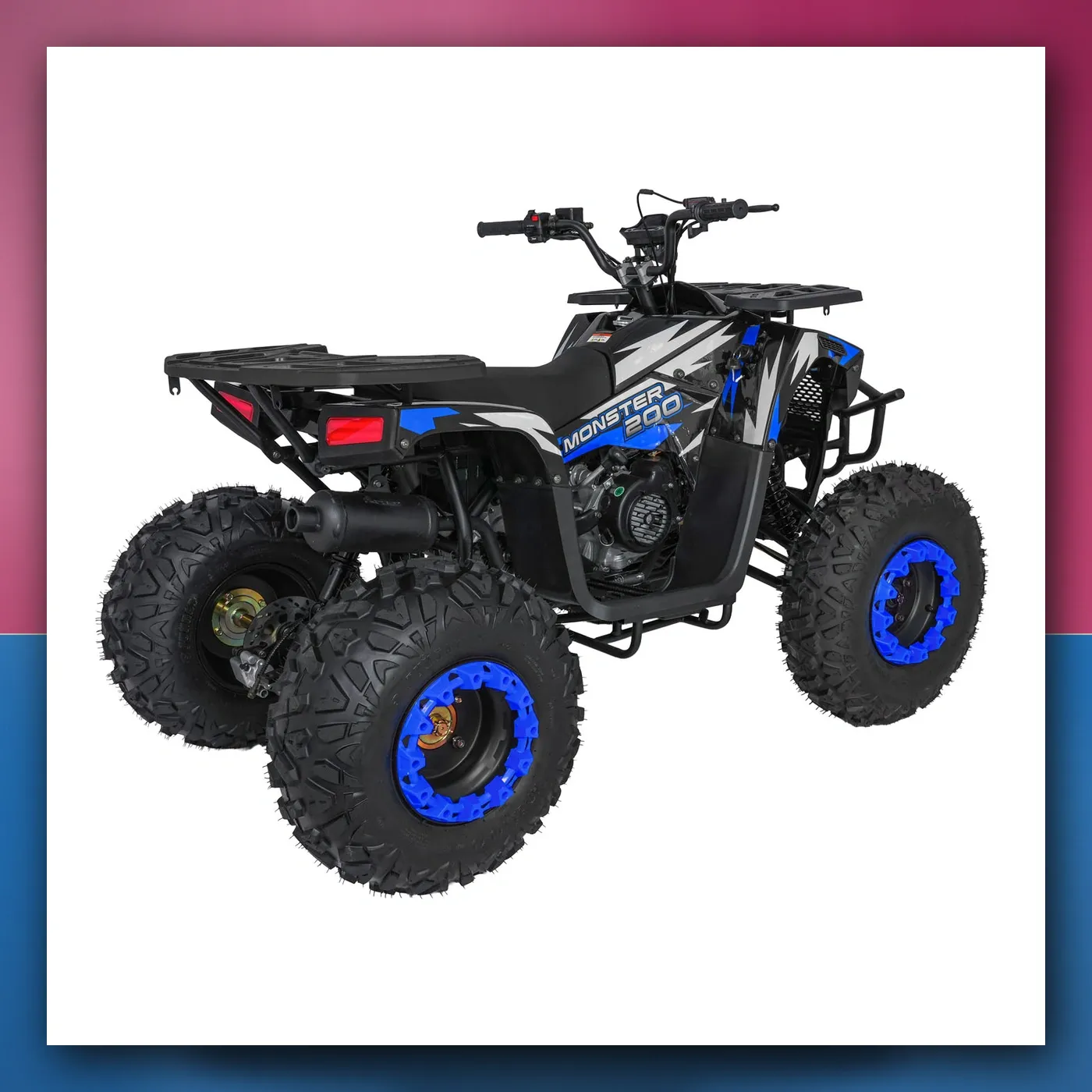 Četverocikl na akumulator Motorni 200CC MONSTER plavi - slika 1