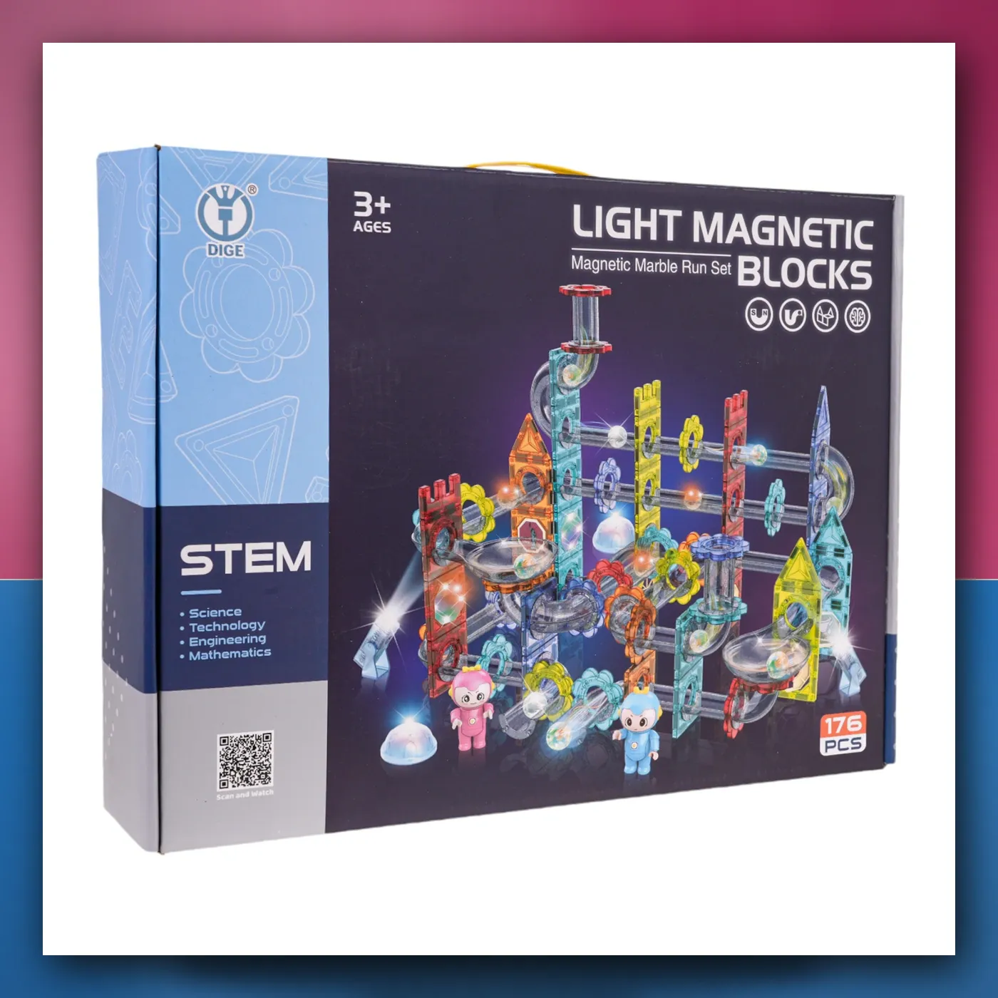 Kocke Magnetične Kuglica Sijajući set 176el. - slika 1