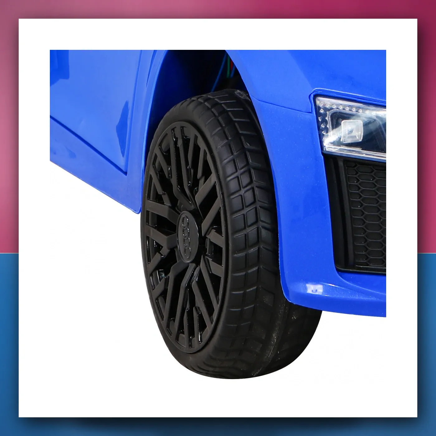 Audi R8 na akumulator za djecu - plavi + Daljinski upravljač + EVA + Lagani Start + MP3 + LED - slika 1