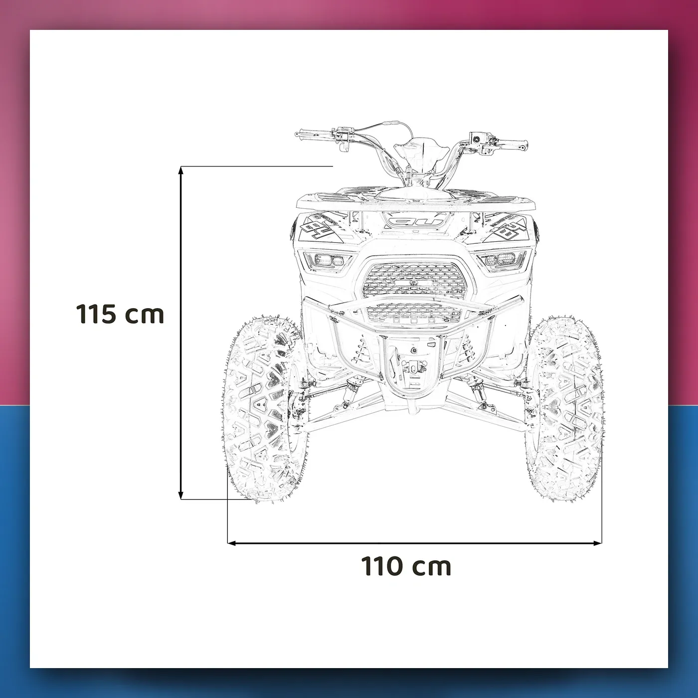 Četverocikl na akumulator Motorni 200CC MONSTER plavi - slika 1