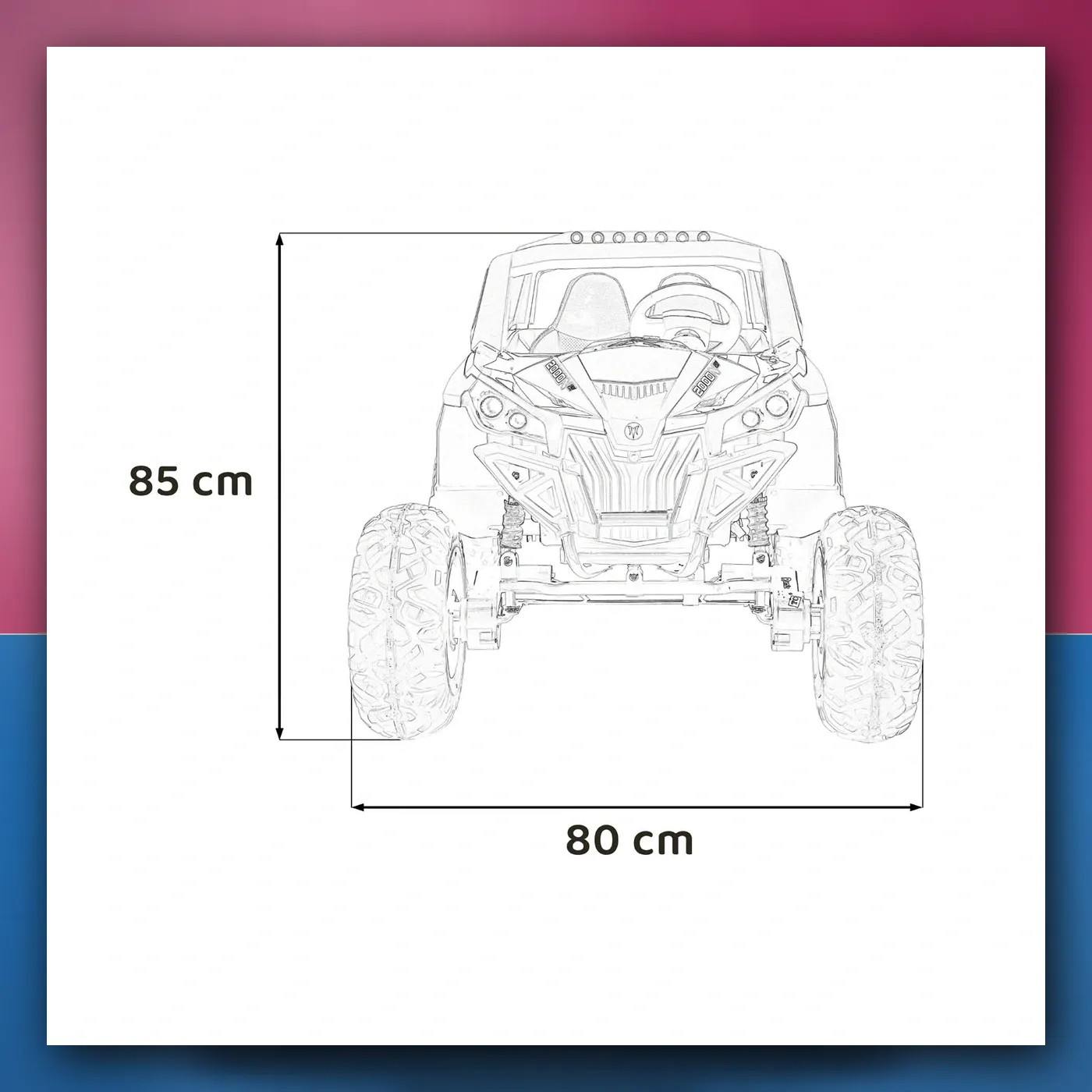 Buggy na akumulator UTV - MX 2000N crveni - slika 1