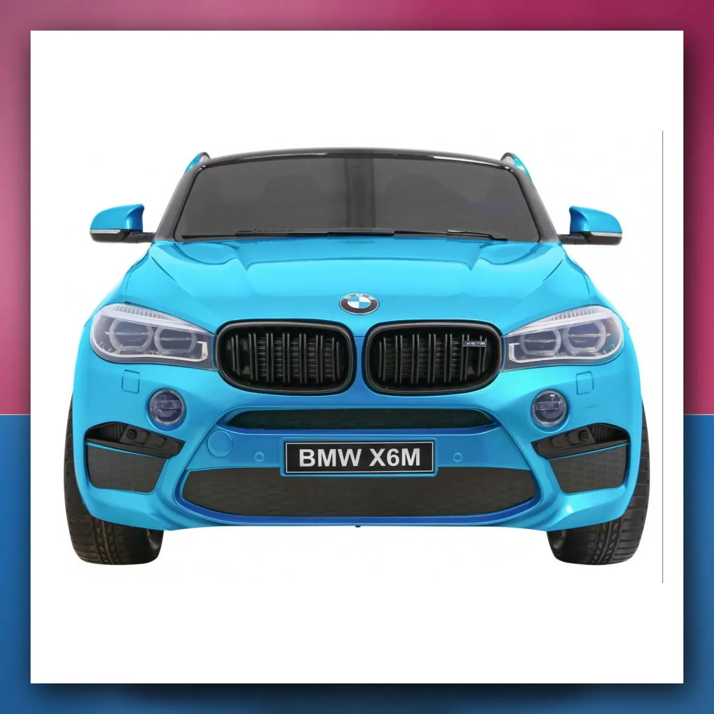 SUV BMW X6M XXL za 2 djecu Lakir plavi + Daljinski upravljač - slika 1