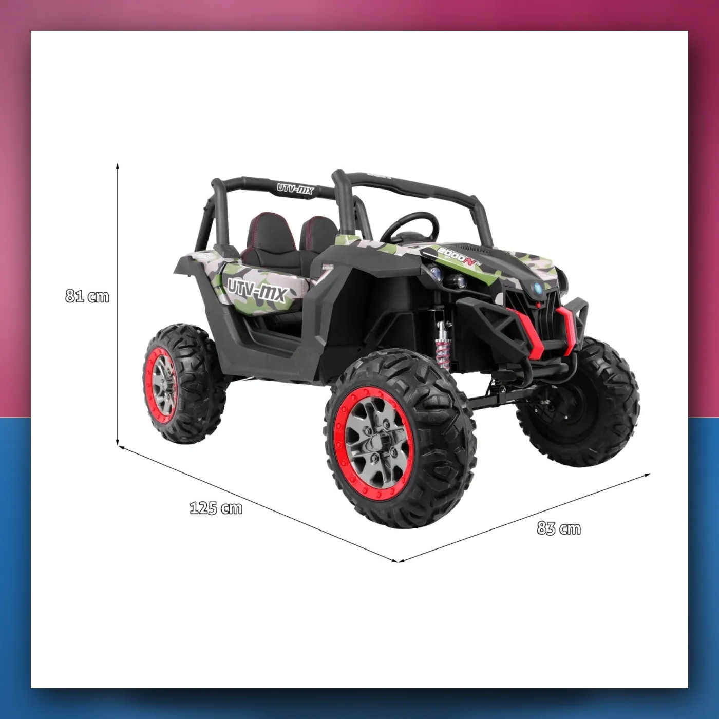 Buggy SuperStar za djecu Moro + Pogon 4x4 + Daljinski upravljač + Prtljažnik + MP3 + LED + Blokada vrata - slika 1