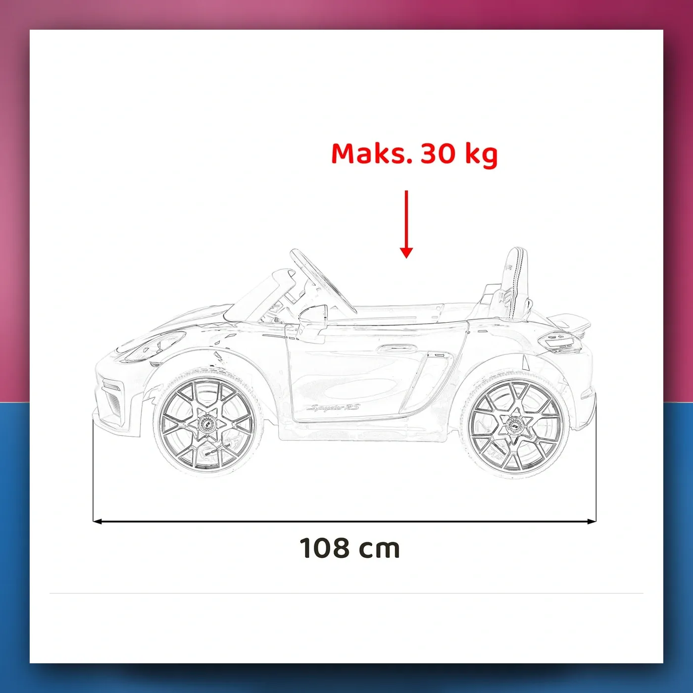Auto na akumulator Porsche Spyder RS 718 crni MP4 - slika 1