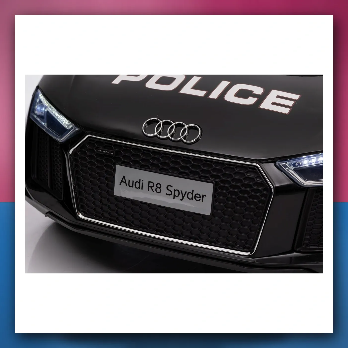 Audi R8 Policija na akumulator za djecu - + Daljinski upravljač + EVA + Lagani Start + MP3 + LED - slika 1