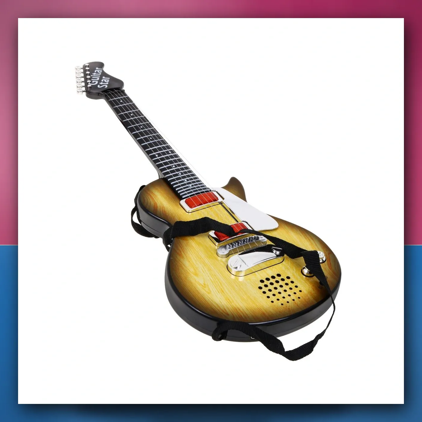 Električna Gitara za djecu 3 + iverzija drva + Slušalice s mikrofonom + Zvukovi i svjetla - slika 1