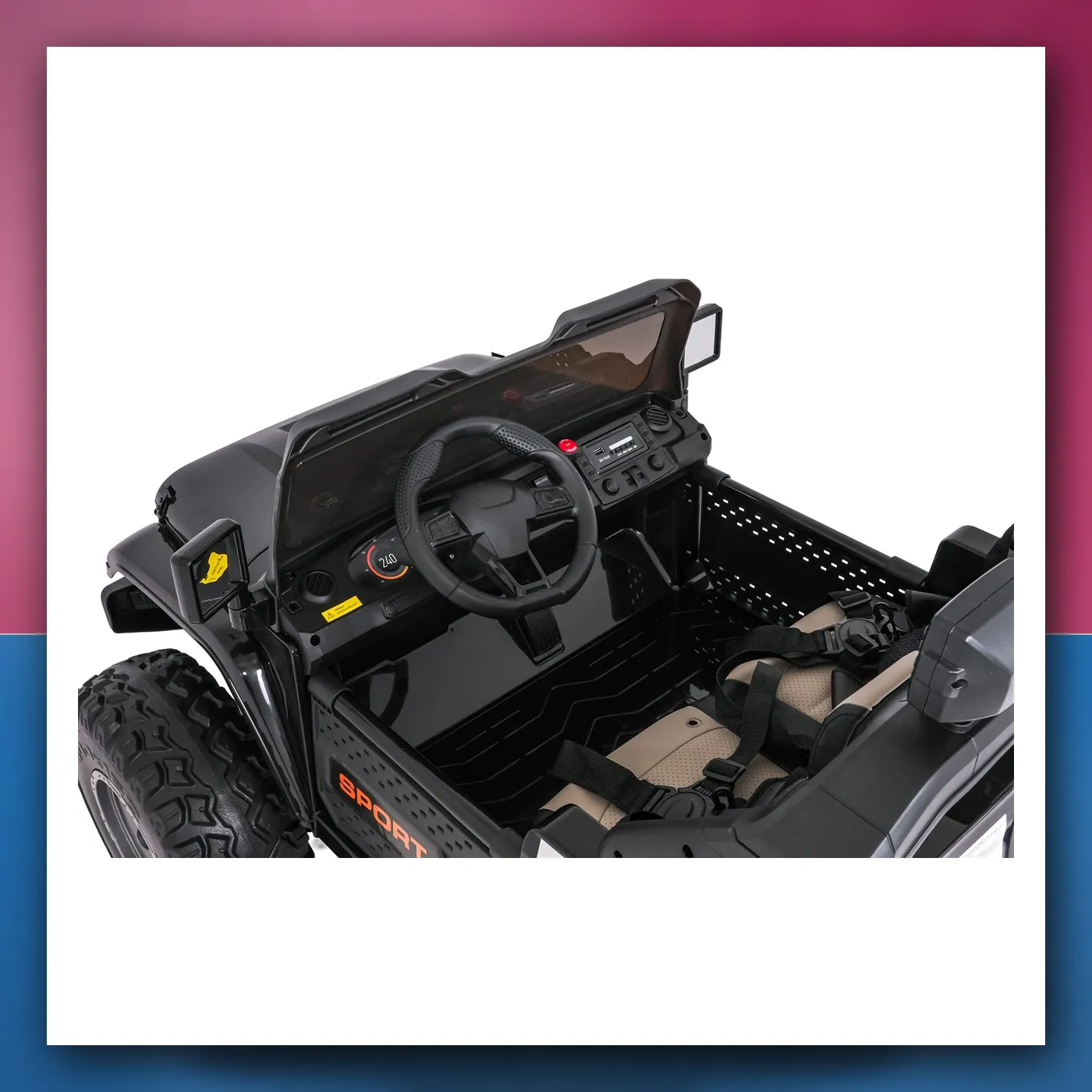 Auto na akumulator Ekstremno Sport 4x4 Varijabla Veličina crni - slika 1