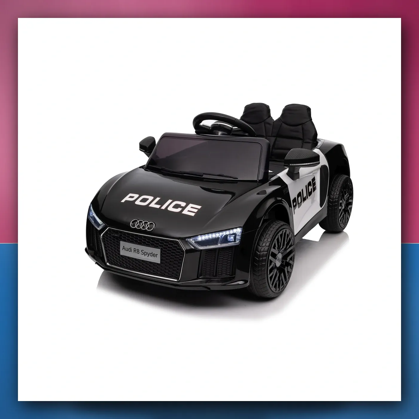 Audi R8 Policija na akumulator za djecu - + Daljinski upravljač + EVA + Lagani Start + MP3 + LED - slika 1