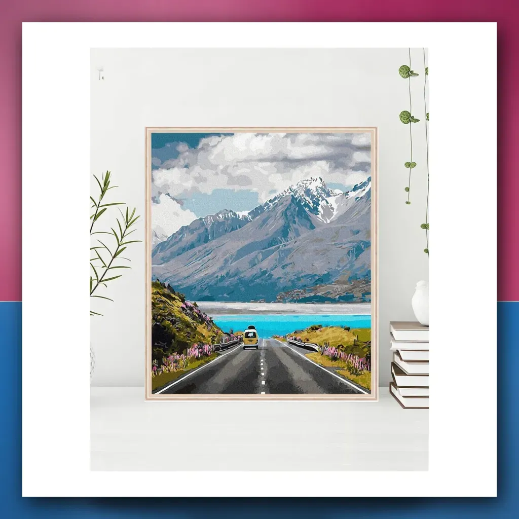 Slikanje po brojevima Putovanje u Planine 40x50 Platno + Boje + Kistovi - slika 2
