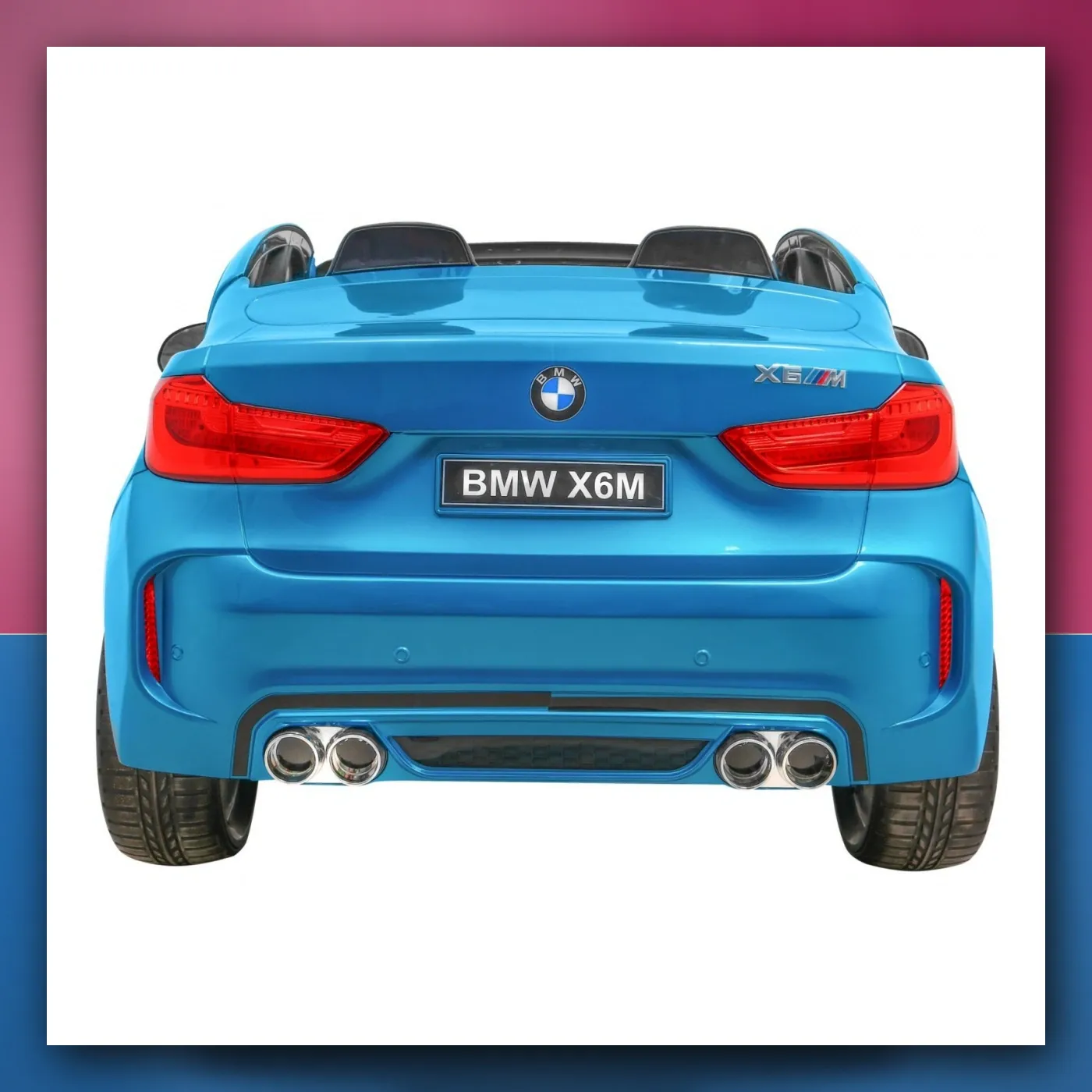 SUV BMW X6M XXL za 2 djecu Lakir plavi + Daljinski upravljač - slika 1