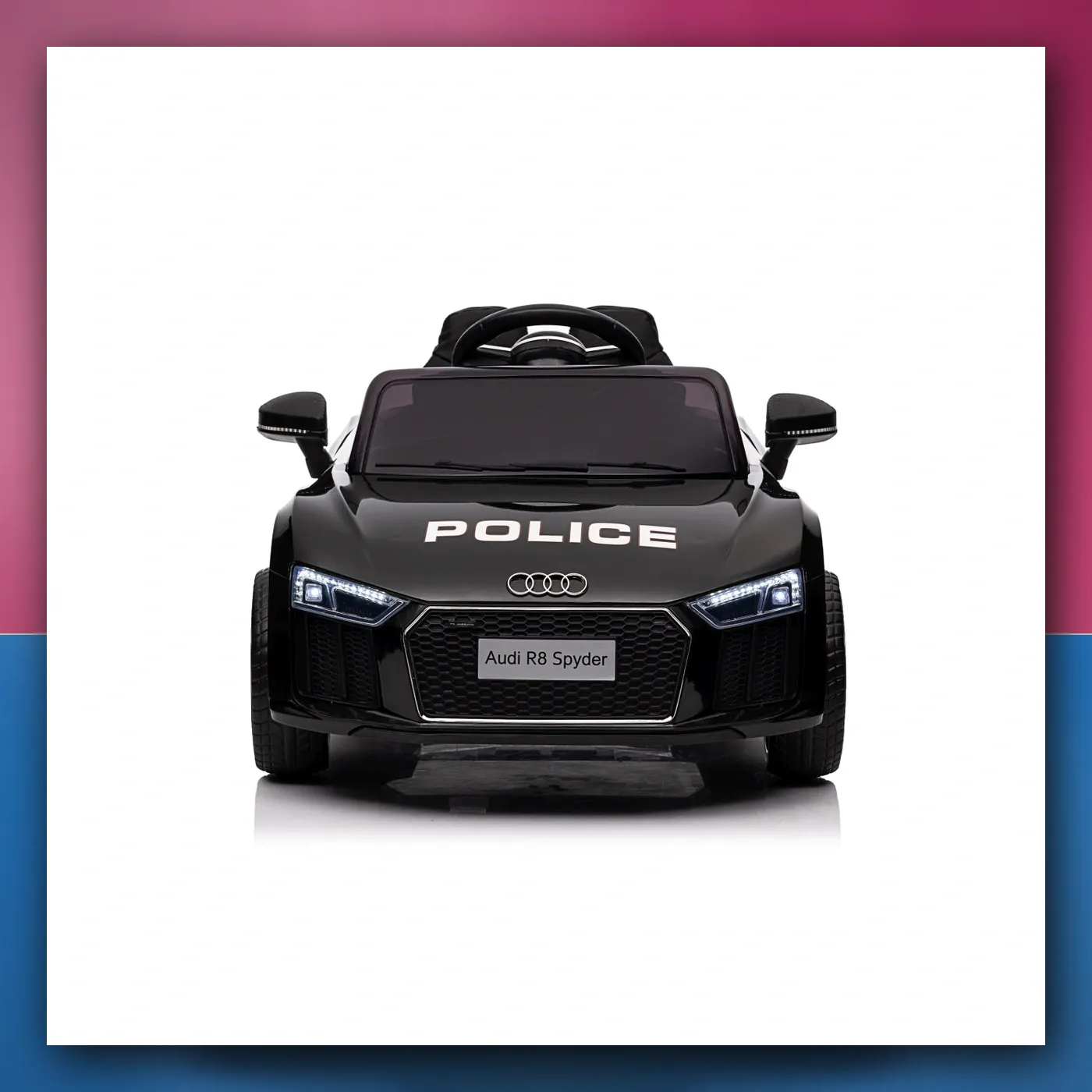 Audi R8 Policija na akumulator za djecu - + Daljinski upravljač + EVA + Lagani Start + MP3 + LED - slika 1