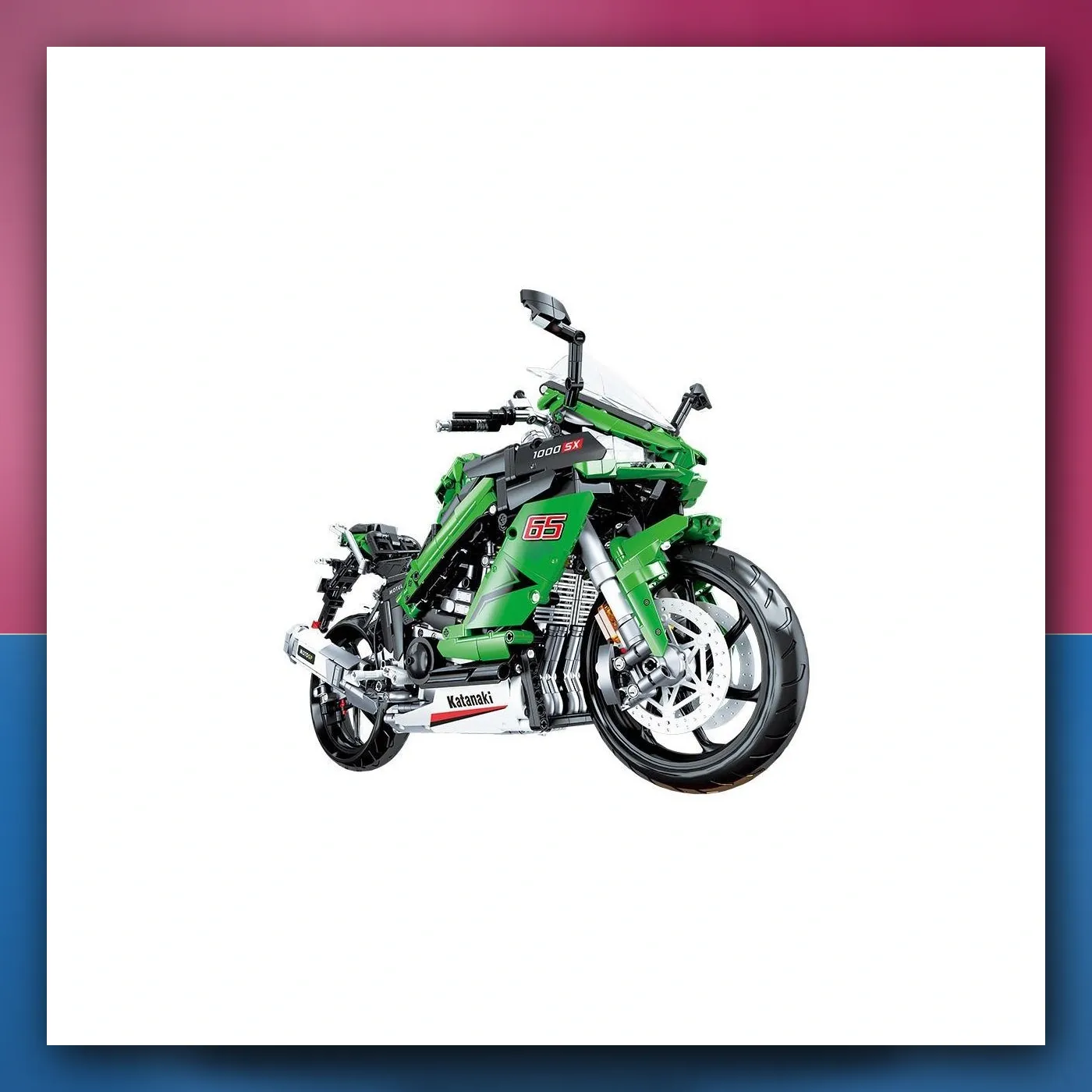 Set kockica tehničkih Motocikl Sportski zeleni 2304el. - slika 1