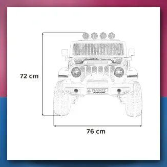 Auto terenske OFF - CESTA 3. 0 za djecu crveni + Daljinski upravljač + Lagani Start + Pojasevi + Audio + LED - slika 2