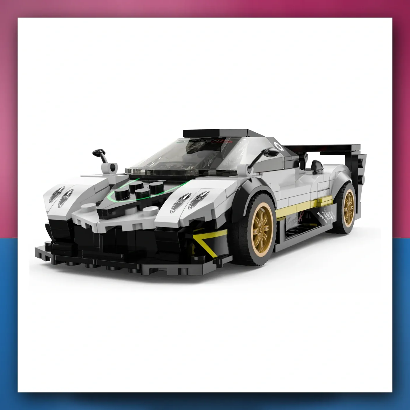 Mali auto 1: 28 Pagani Zonda R Kocke bijeli RASTAR - slika 1