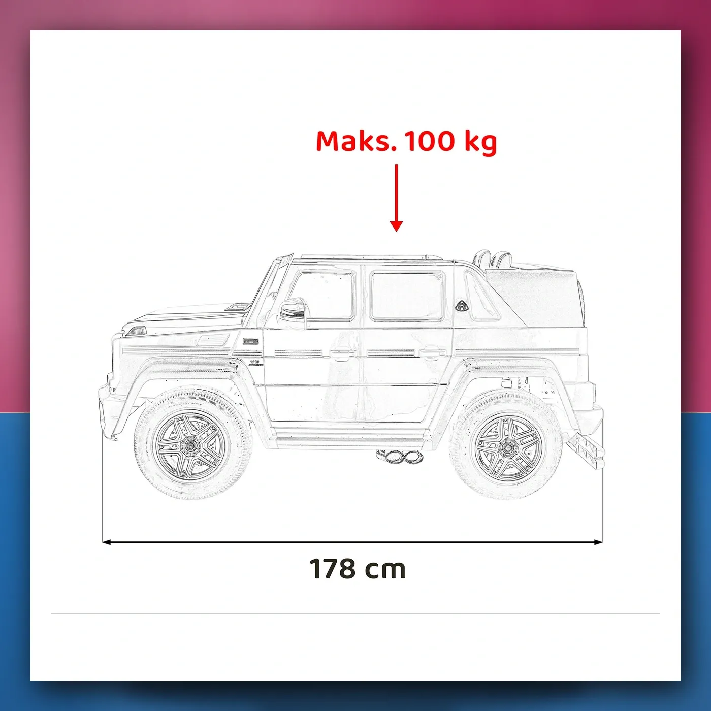 Auto na akumulator Mercedes Benz MAYBACH G650 STRONG plavi - slika 1