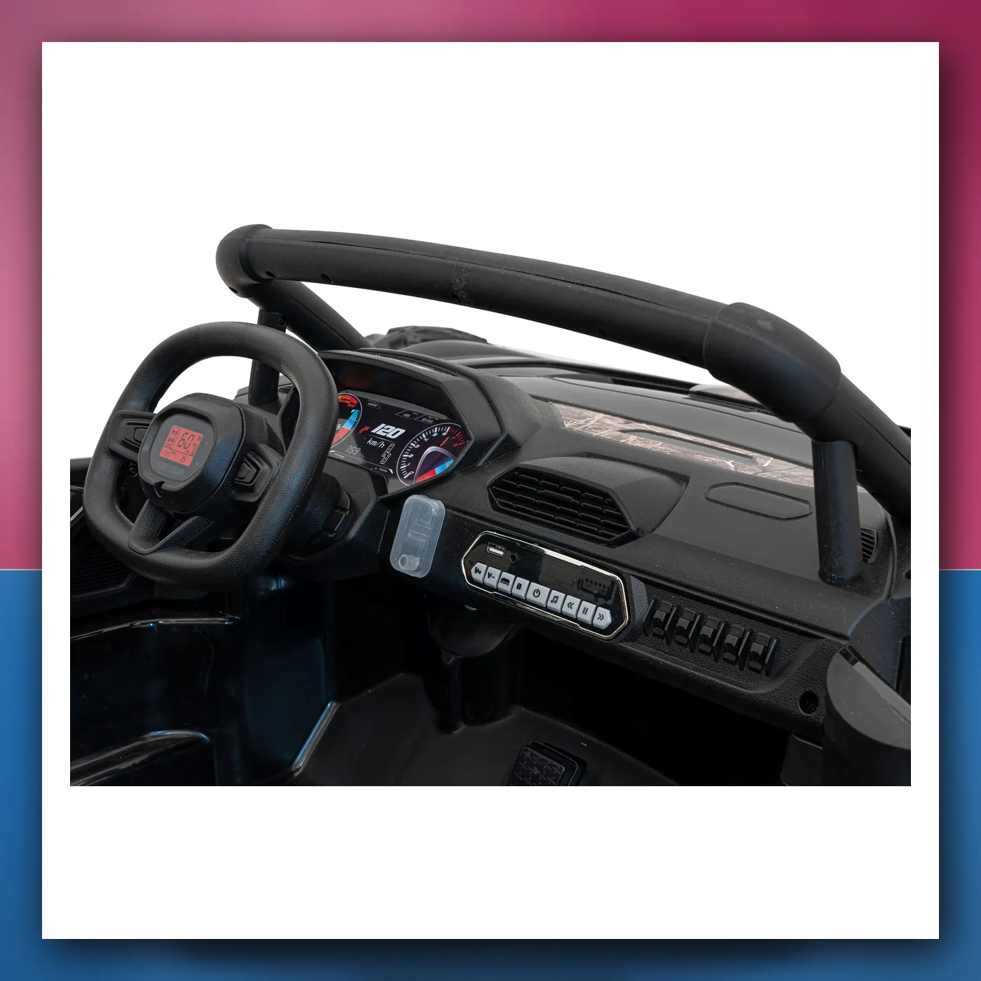 Auto Buggy Trkački 5 na akumulator za djecu - crni + Motori 2x200W + Daljinski upravljač + Audio + LED + Lagani Start - slika 1