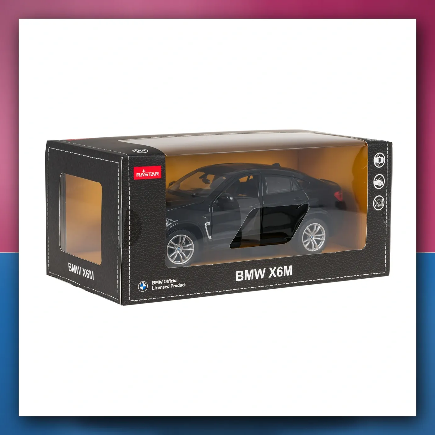 Metalni automobil BMW X6M 1:24 crni RASTAR